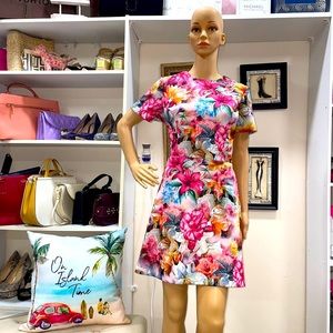 Alexia Admor Floral Print Short A Line dress
